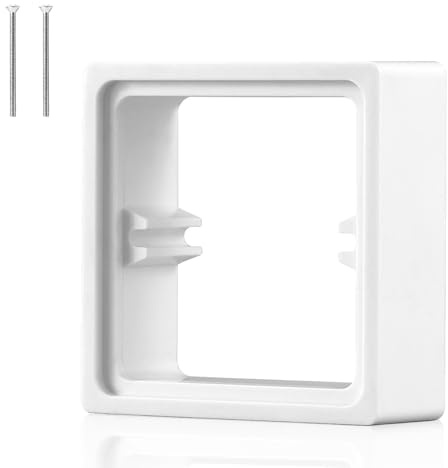 20mm Light Switch Spacer, Single Socket Spacer, Single Back Box Extender for Lights Switch, Socket Surround Extender with 50mm Screws, 1-Pack Socket Spacer Plate White