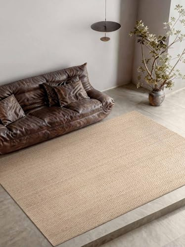 Villeroy & Boch Juteteppich Mirabelle - Natur Wohnzimmerteppich, 100% Jute, Fischgräten-Design, Handgewebt & Natürlich, Naturfaser für Wohnzimmer, Schlafzimmer, Esszimmer – Natur Elfenbein, 200x300 cm