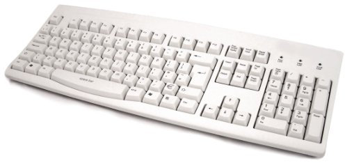 Accuratus 260 Lower Case - PS2 Full Size Lower Case Professional Keyboard with Contoured Full Height Touch Typing Keys & Patented One Touch Euro Key - Off White