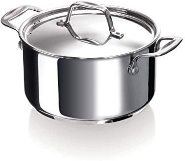 Bekaline 12061164 Chef Faitout + Couvercle en acier inoxydable 16 cm, Métallique