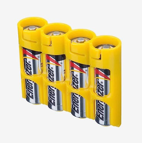PowerPax 4 AA Battery Caddy - Caution Yellow