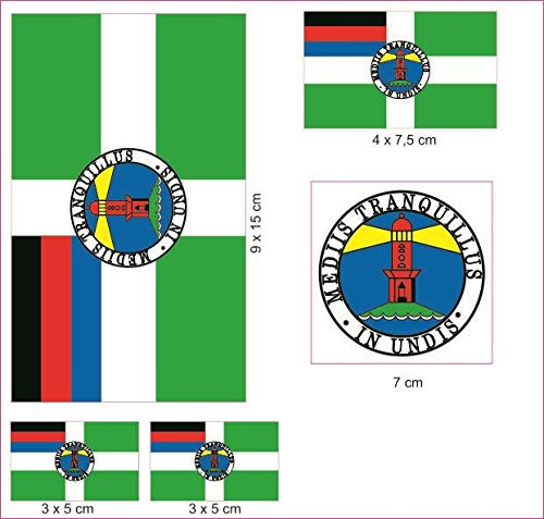 U24 Aufkleberbogen Borkum Aufkleber Set Flagge Fahne