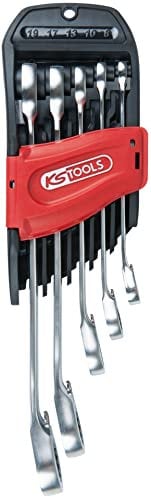KS Tools 503.4661 GEARplus Ratschenringmaulschlüssel-Satz, umschaltbar, 5-tlg 8-19mm Satin-chrom