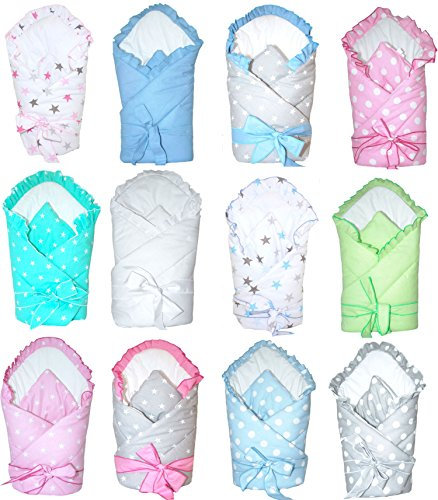 Babyhörnchen mit Rüsche Babynest, Schlafsack Steckkissen Pucktuch Einschlagdecke D16