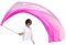 Winged Sirenny 230cm Bauchtanz Seidenschleier Poi Bälle mit Tuch, Echte Seide Jonglierset Schleier VOI, 1 Stück (rosa Farbverlauf)