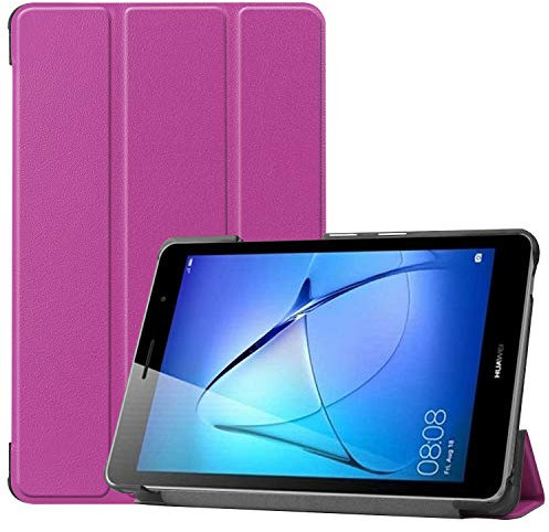 Lobwerk - Custodia per tablet Huawei MatePad T8 da 8,0 pollici, sottile, con funzione di supporto e spegnimento automatico, colore: Viola