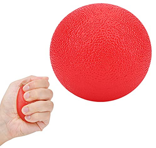 Anti Stress Bälle, Ball Physiotherapie Hand, Silikon Weich Tragbare Leichte Handübungsbälle für Erwachsene Jugendliche Hand Finger Stärke Übung Stressabbau, 5 Farben Optional (Rot)