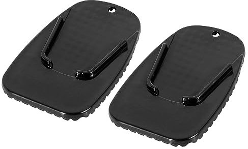 F FIERCE CYCLE 2pcs Motorcycle Kickstand Pad Side Stand Extension Pad Black