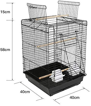 Yizhe Jaula para Pájaros Metal Grande - Exterior para Aves, Loros, Agapornis, Canarios - Jaula Metálica (40 * 40 * 58cm)