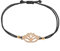 Selfmade Jewelry Armband Damen Roségold Lotus Handgemachtes Makramee Armkettchen mit Lotusblüte Inkl. Geschenk-Verpackung (Rosegold - Schwarz)