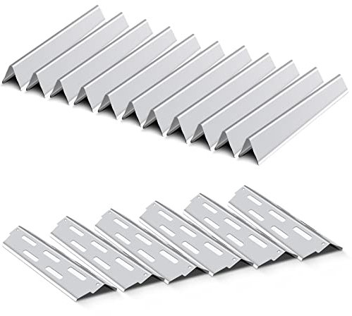 Folocy 43,5 cm Grill Flavorizer Bars für 66796, 66687 Weber Genesis II LX E/ES-640, Weber Genesis 2 610, LX 640 Modelle, Edelstahl Grill Heat Deflector Accessories BBQ Gasgrill Ersatz Protector Kunst