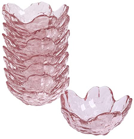Bettli Glasschüssel-Set, süße Sakura-Form, für Snack, Eis, Sojasauce, 8 Stück, Rosa