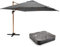 Oviala Parasol déporté 3x3m et Dalle à Lester sur Roues Effet Bois Gris