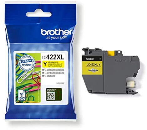 Brother Original Tintenpatrone LC-422XLY Gelb für ca. 1.500 Seiten, für MFC-J5340DW, MFC-J5345DW, MFC-J5740DW, MFC-J6540DW, MFC-J6940DW