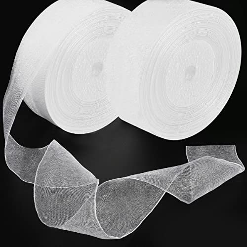 Organza Bänder, 2 Stück Weiss Organzaband Geschenkband, Weiß Organza Chiffon Geschenkband, Schleifenband Hochzeit Kuchenband Für Hochzeitsdekoration, Geschenk Diy, Party-dekorationen(45m * 4 Cm )