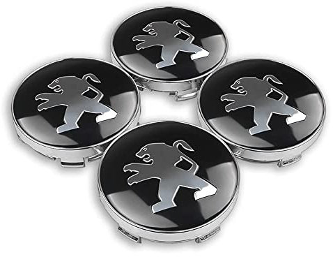KOUNNENA Cache Moyeu Capuchons De Centre Enjoliveurs De Roue Voiture Cache Moyeux Jante 60mm pour Peugeot 106 107 206 207 306 307 407 506 507 508 108 208 3008 2008