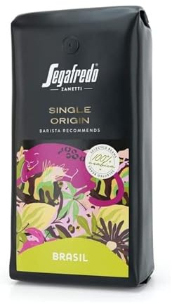 Segafredo Zanetti Coffee Beans Single Origin Brasil 100% Arabica - 1Kg Pack - Barista Recommends - Selected Roasted Coffee Beans, Hints of dried Fruit with Nuts and Chocolate