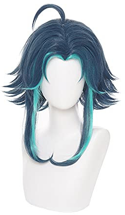 OSIAS Farbe Geschichtet Xiao Genshin Impact Cosplay Perücke für Mann und Jungen