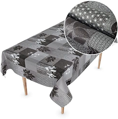 Wachstuchtischdecke Wachstuch Tischdecke abwaschbar Wachstischdecke Rechteck, rund, oval Premium Prägung Gartentischdecke Elegance 280x140cm Schnittkante Greta