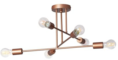 LEDKIA LIGHTING Deckenleuchte Metall 6 Strahler Fimbo Für die Küche, das Esszimmer, das Schlafzimmer,Mattschwarz