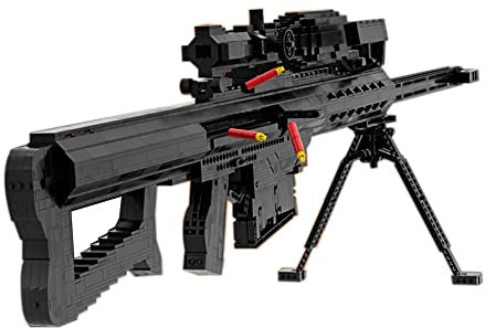 PURES Technik Gewehr Bausteine Bausatz, 2000+ Klemmbausteine Technik M82A1 Scharfschützengewehr Modell mit Schussfunktion und Kugel, Kompatibel mit Lego