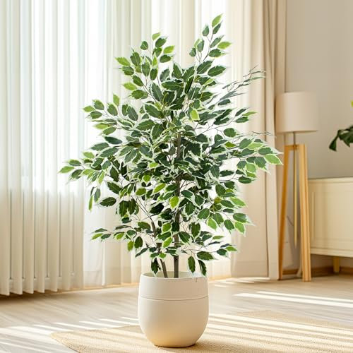Yepdin Künstlicher Ficusbaum, 1,2 m hoch, Seiden-Ficus-Baum für Heimdekoration, Innen- und Außenbereich, künstliche Pflanze, geeignet für Wohnzimmer, Büro und Gartendekoration