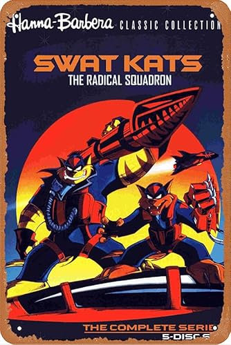 Swat Kats: The Radical Squadron Filmposter, Vintage-Blechschilder, Wanddekoration, Design für Cafés, Bar, Pub, Bierclub, Wand, Heimdekoration, 20,3 x 30,5 cm