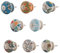 The Boho Street 8 X Stück Bunt Keramik-Türgriffe | verzinkt rostfrei | mit mehrfarbigem Blumenmuster | gemischte Designs | Schranktürknöpfe | Schubladengriffe Montur | in M3 | Metrisch