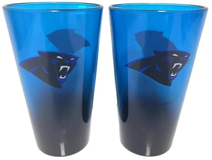 Great Branding Carolina Panthers NFL Pint Gläser Glas Set 2er-Set 475 ml