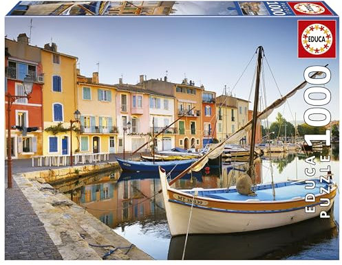 Educa - Puzzle von 1000 Teilen für Erwachsene | Hafen von Martigues, Provence. Messen: 68 x 48 cm. Beinhaltet die puzzlekleber FixPuzzle. Seit 14 Jahren (19928)