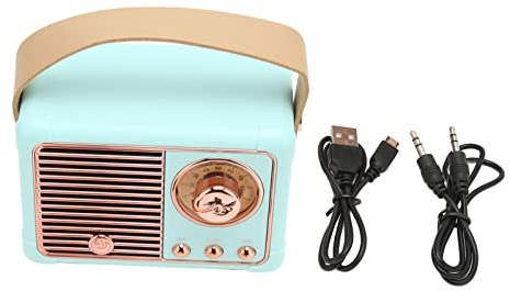 QANYEGN Vintage Blue Tooth Speaker, Portable Vintage Speakers, Retro Radio Bluetooth Speaker Rechargeable for Desk Bedroom Office Party(Blue)