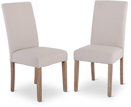 Raburg Esszimmerstuhl 2er-Set, Beige, Beine Holz, Alexandra, Polsterstuhl im Set, Zeitloses Design, Belastbarkeit 110 kg, glatter Rücken, Landhausstil, Küchenstuhl