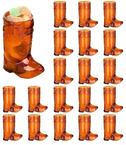 JINGAN Cowboy Boot Shot Glasses | Plas-tic Cowboy Boot Glasses (Bulk Pack of 25) 1oz Western Cowboy Beer Mugs | Reusable Cowboy Cowgirl Mugs for Bachelorette Party Supplies, LJ0C0H2ZJ5TPUP228HDH
