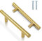 YREYBN 2 Pack Stainless Steel T-Shaped Handles - Modern Gold Kitchen Cupboard Door Handles for Drawers and Cabinets