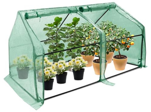 FIVMEN Serra da giardino in pellicola, 180 x 90 x 90 cm, con porta, serra, pomodori, per giardino, balcone, verde