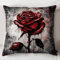DIY stickpackung kissen rote Rose knüpfen set erwachsene kissen Fantasieblumen Knüpfhaken-Set für selbstgemachte Dekokissenbezüge，Handarbeits-Kissenbezüge，Handarbeit，Häkeln für die Fami 43x43cm
