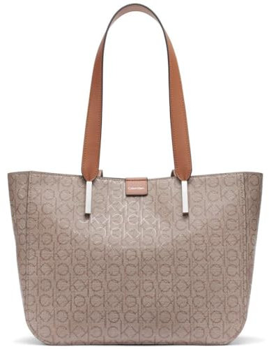 Calvin Klein Damen Audrey East/West Tote, Mandel/Taupe/Karamell, Einheitsgröße