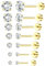 ADRAMATA 7 Paar Threadless Ohrstecker Chirurgenstahl Ohrringe Set für Damen Herren 2-8mm Zirkonia Knorpelohrringe 18K Gold Ohrstecker für Tragus Daith Helix Ohrpiercing Flache Rückseite Ohrringe,AG