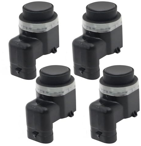 Ollanoos 4Pcs Front and Rear PDC Parking Sensors, Black Bumper Parking Assist Sensor Replacement for Ford Galaxy Mondeo MK4 S-Max Replacement for Volvo C30 S40 S60 V40 V50 V60