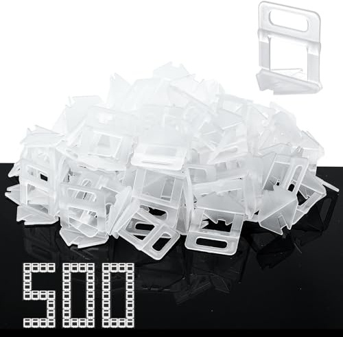 500 Stück Fliesen Nivelliersystem Standard laschen 1.5mm Fugenbreite,Verlegesystem Fliesenverlegung Fliesenverlegehilfe Fliesenverlegesystem Fliesennivelliersystem Höhe 3-12 mm (1.5mm, 500pcs)