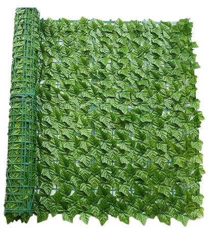 Generisch Valla de hiedra artificial para balcón, jardín, pared interior y exterior, protección visual para terraza y balcón, seto artificial con hojas de hiedra para privacidad (color pr)