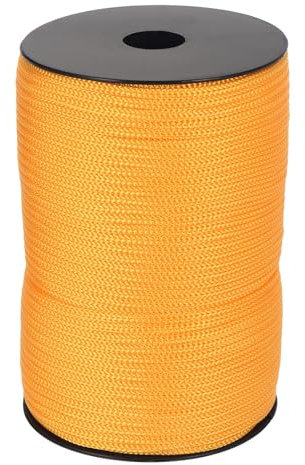 QUARKZMAN Corda Intrecciata in Polipropilene da 4mm, 100m Corda in Nylon Cava per Stendibiancheria, Campeggio, Escursionismo, Esterno, Giallo Chiaro