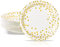 PYAILI Vajilla Fiesta Cumpleaños 50 Pcs Vajilla Papel Cumpleaños Blanco y Oro Vajilla Fiesta 18 CM Platos Papel Para Vajilla Fiestas Cumpleaños