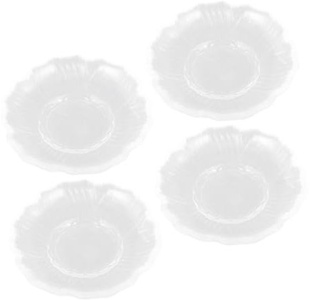 FUNNETOYU 4piezas Platos De Vidrio Plato De Taza Portavasos Para Té Platillo Para Postres Artesanía Fina