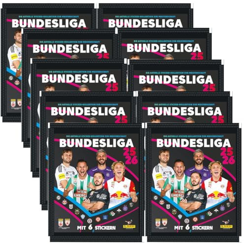 Admiral Bundesliga Österreich 2025/26 | Stickertüten 10er Pack | 50 Sticker | Fußball-Sammelserie mit 399 Motiven & 40 Spezialstickern
