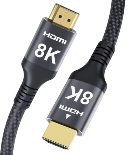 Adauxter 8K 4K HDMI to HDMI Cable 15M Long, HDMI® Lead with Ethernet CEC | 4K 120Hz 95Hz 8K 60Hz eARC ARC Netflix HDCP2.3 HDR10+ PC Laptop RTX5090 TV Monitor Projector X-Box PS5