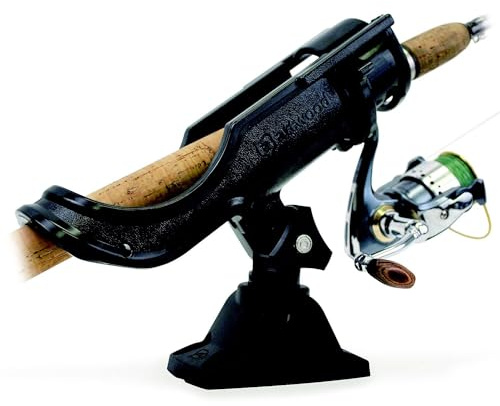 Attwood 5009-4 Heavy-Duty Adjustable Rod Holder with Combo Mount, Black Finish
