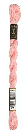 Anchor Perlgarn Stärke 5 4585000-00023 rose Stickgarn, 100 % Baumwolle, 5g Strängchen