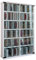 VCM CD Regal Holz | CD Schrank mit ESG-Sicherheitsglastüren für 300 CDs oder 130 DVDs oder 72-Videos| Maße: H. 92 x B. 60 x T. 18 cm | Elegantes DVD Regal | Blu ray Regal | CD Regal - Roma Weiß