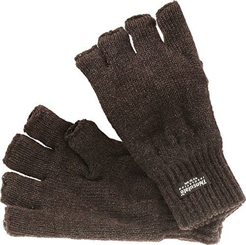 Harrys-Collection Halbfinger Handschuh mit Thinsulate Futter in 2 Farben, Farben:dunkelgrau, Handschuhgröße:L/XL